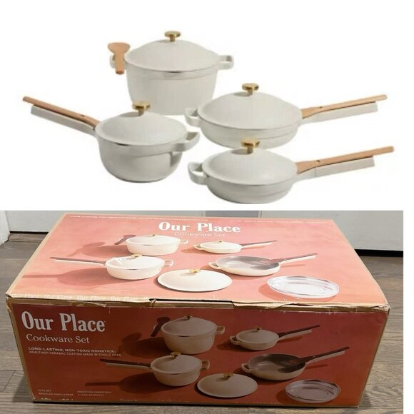 Our Place 13pc nonstick Always Pan Perfect Pot Cookware Set Cream - Limited -NEW - Picture 1 of 8